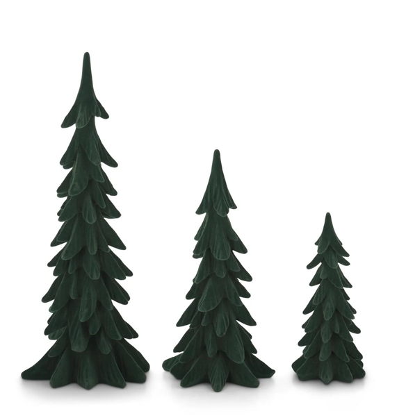 Small Dark Green Velvet Christmas Trees M