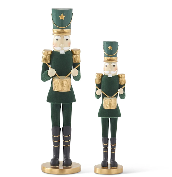 Dark Green Velvet Gold Soldier w Drum S