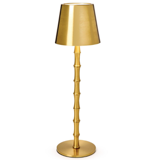Led Portable Cordless Gold Bamboo Table Lamp