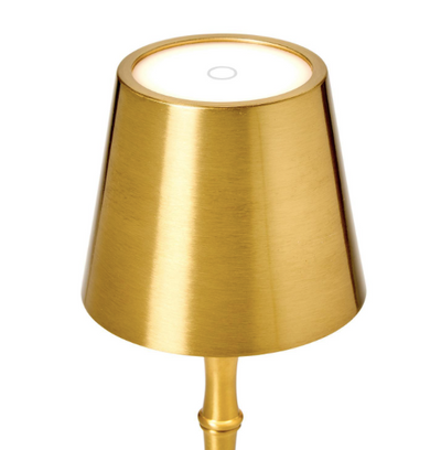 Led Portable Cordless Gold Bamboo Table Lamp