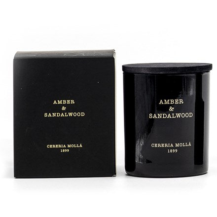 Amber & Sandalwood Black Premium Candle