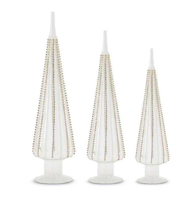 Jeweled Clear Glass Cone Tree S