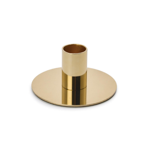 Metallic Gold Metal Taper Candlestick Candleholder