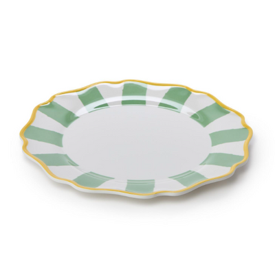Plate Sage Green Striped