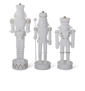White Resin Nutcrackers
