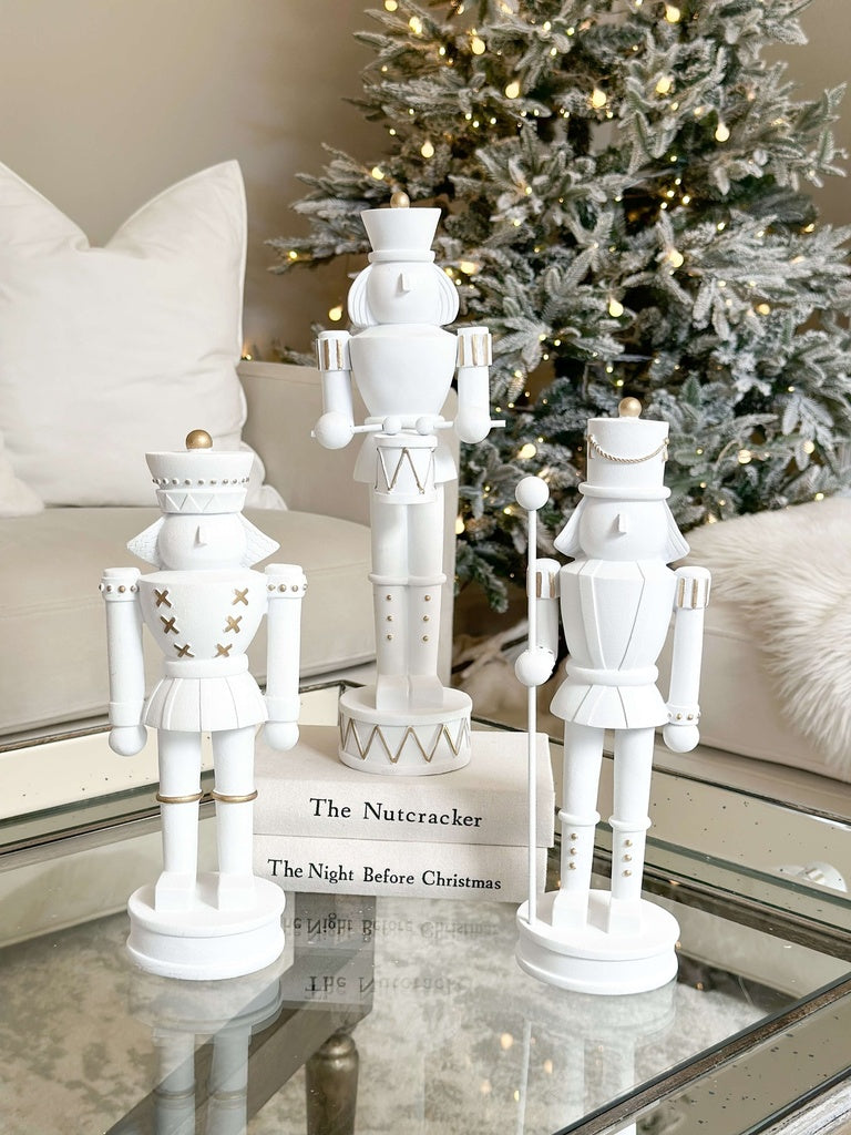 White Resin Nutcrackers