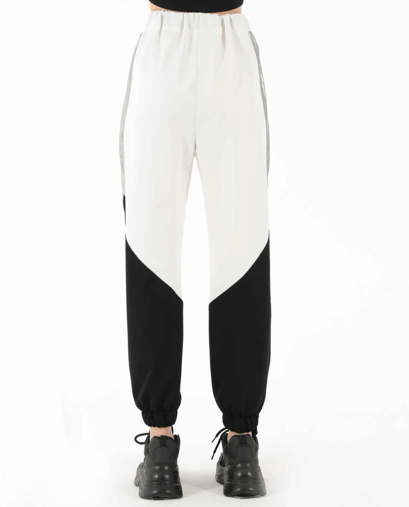 Black and White Cut Out Joggers