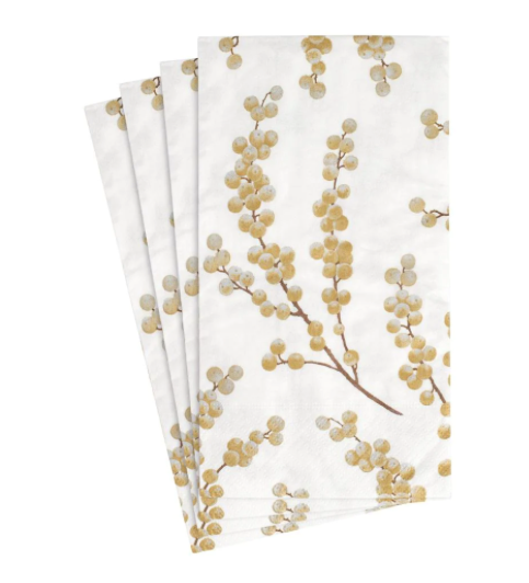 Berry Branches Guest Towel Napkins in White