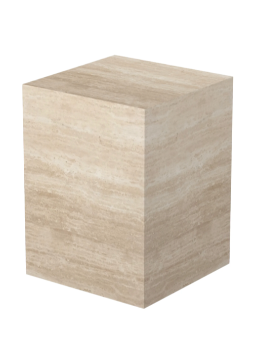 Phantom Cube Side Table Travertine