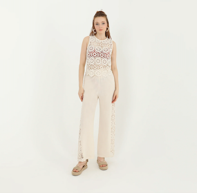 Cami Crochet Set Ecru