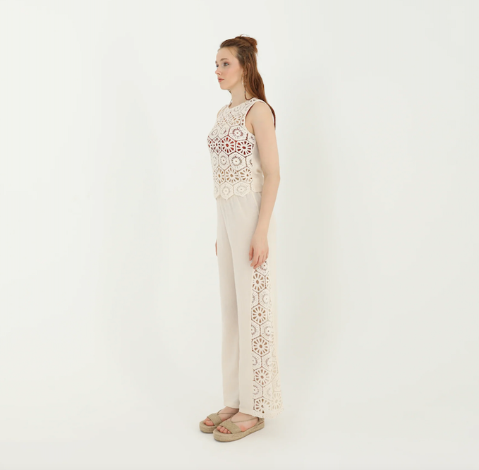 Cami Crochet Set Ecru