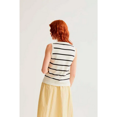 Sabrina Vest White Black