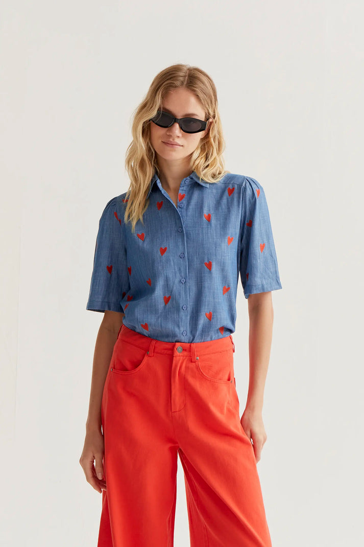 Mirta Shirt Heart Blue