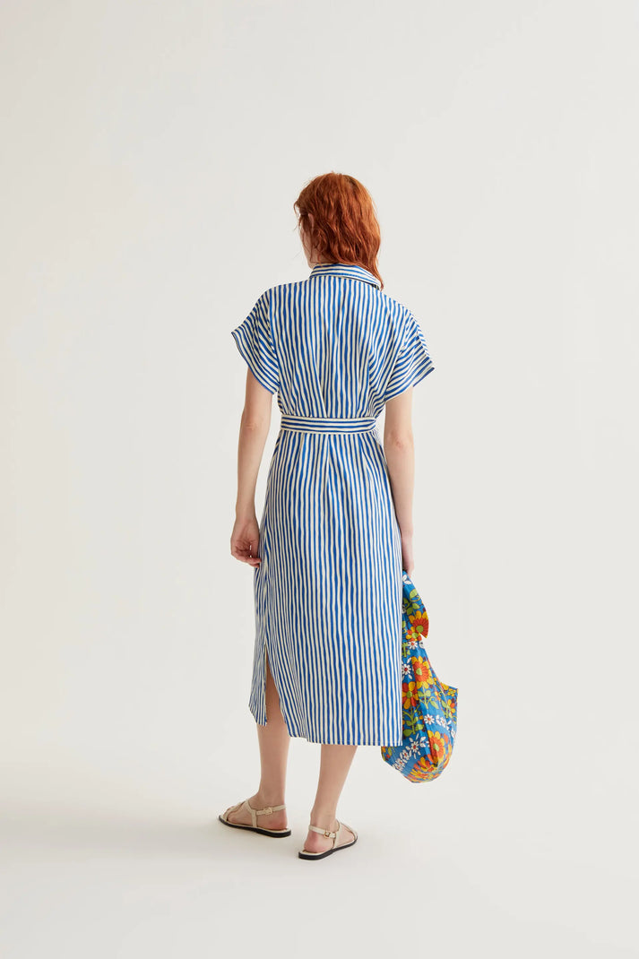 Julia Dress Stripe Blue