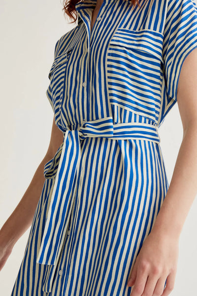 Julia Dress Stripe Blue