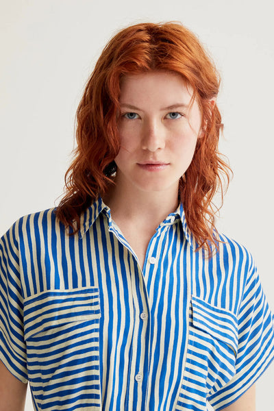 Julia Dress Stripe Blue