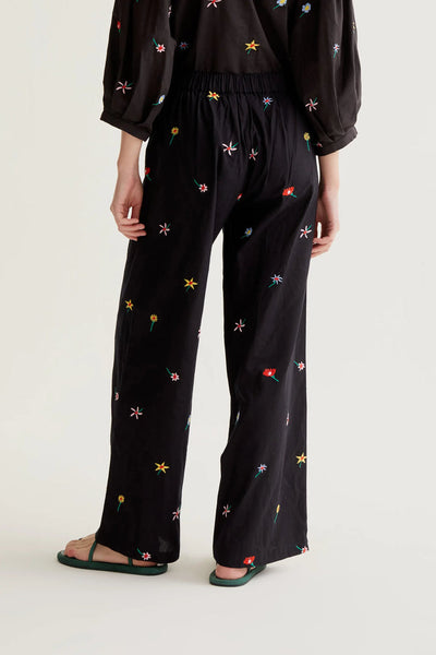 Quinamis Pant Black Flowers