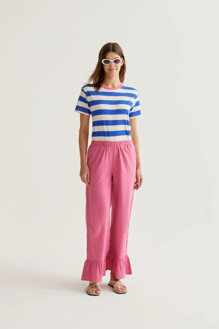 Katy Top Stripe White Blue