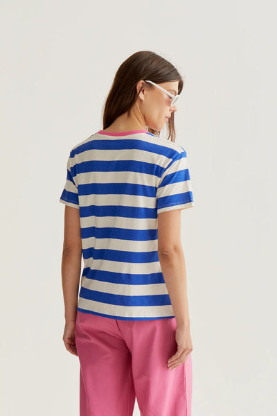 Katy Top Stripe White Blue