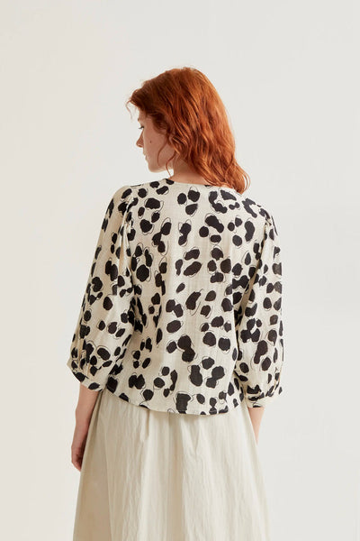 Ariana Blouse White Black