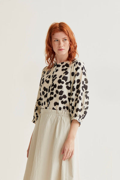 Ariana Blouse White Black