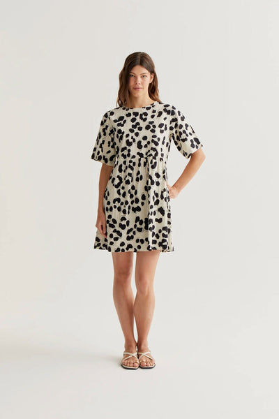 Ariana Dress White Black