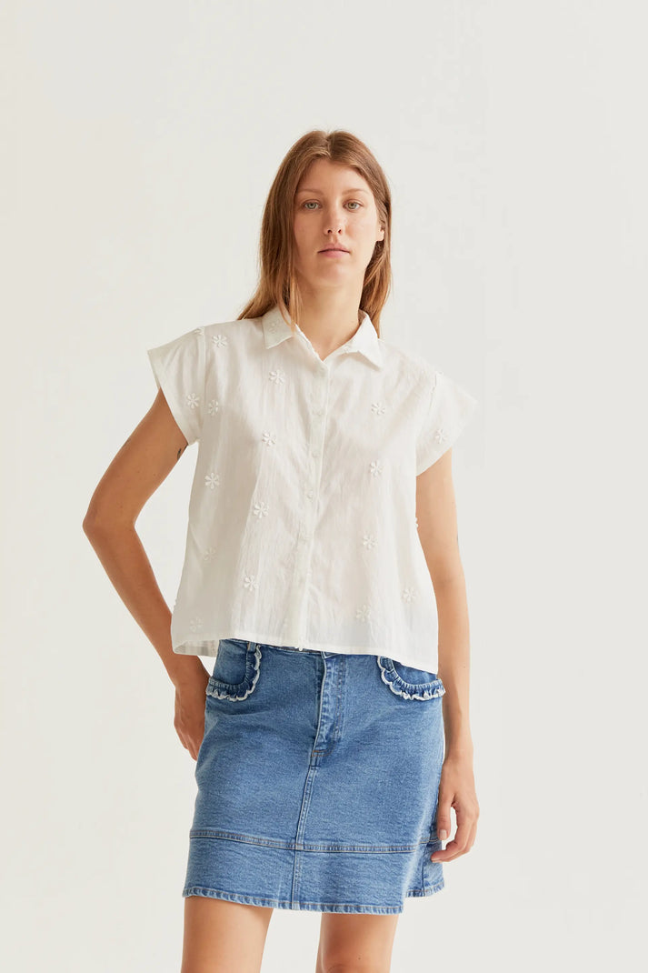 Renata Shirt Flowe White