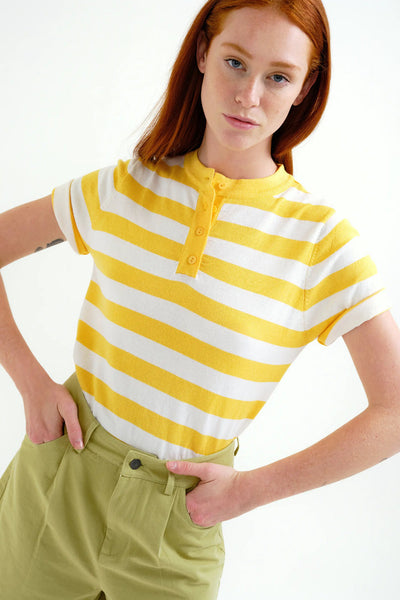 Claudia Top Yellow White