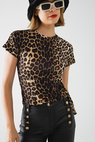 Gati Top Leopard Brown