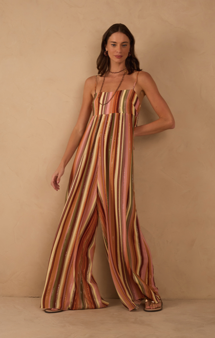 Bosque Print Lurex Jumpsuit