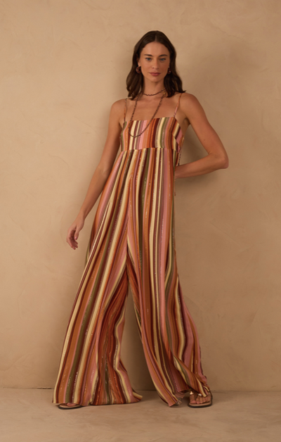 Bosque Print Lurex Jumpsuit