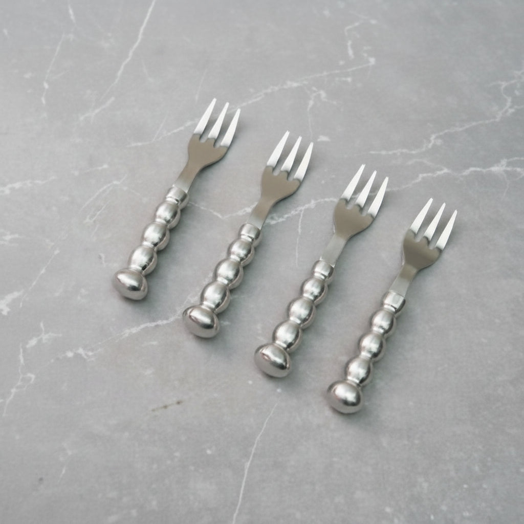 Beaded Handle Cocktail Forks S/4