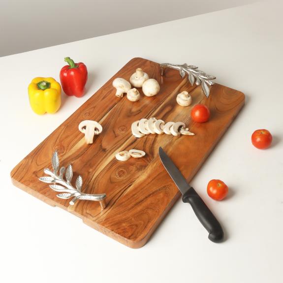 Rectangular Wood Serving Tray WOlive Handles