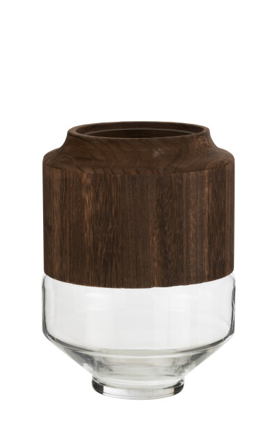 Vase Round High Wood S