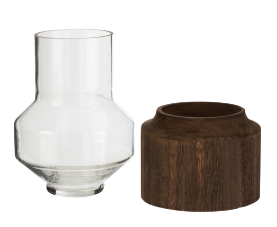 Vase Round High Wood S