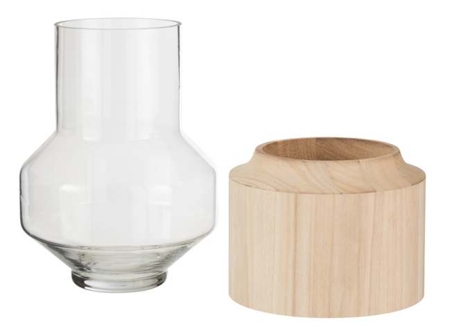 Vase Round High Wood L