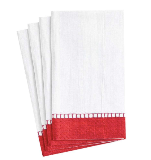 Linen Border Paper Guest Towel Napkins