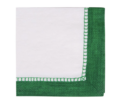 Linen Border Emerald Napkin Cocktail