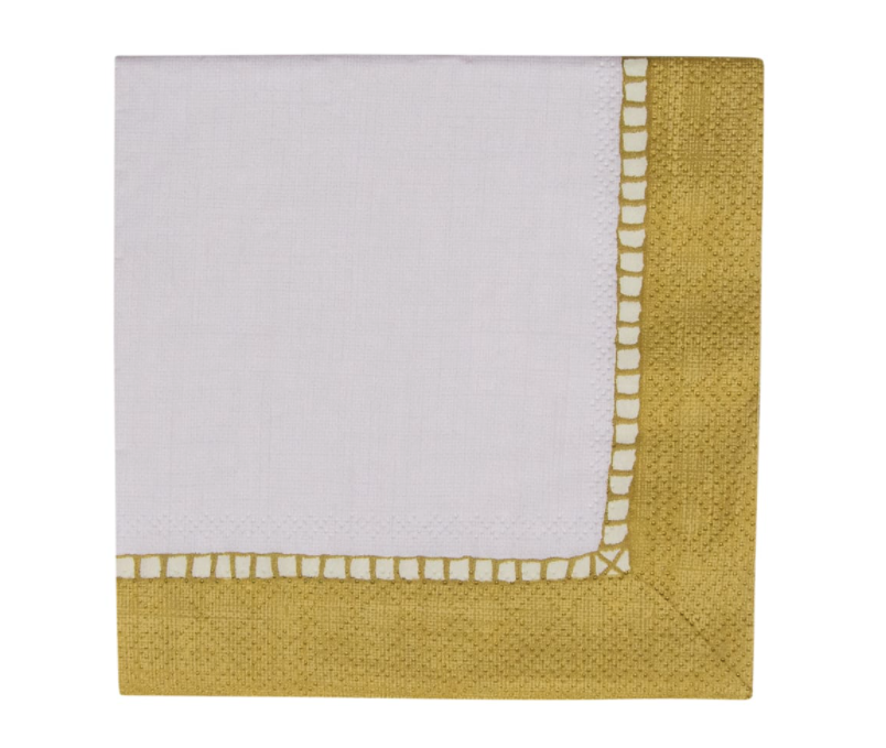Linen Border Gold Napkin Cocktail