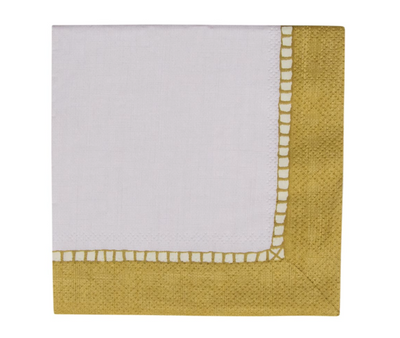 Linen Border Gold Napkin Cocktail