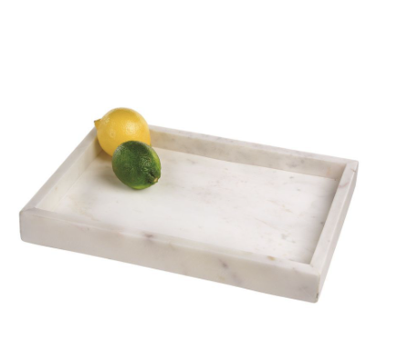 Marble Tank Tray 14x10in Opal White