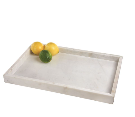 Marble Tank Tray 18x12in Opal White
