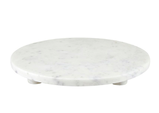 White Mable Footed Tray