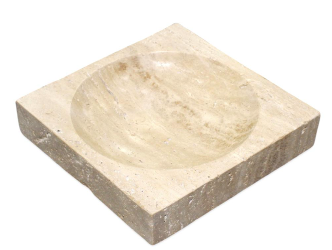 Travertine Concave Bowl