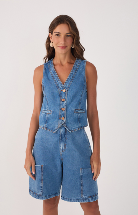 Olivia Vest Cargo Denim