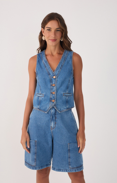 Olivia Vest Cargo Denim