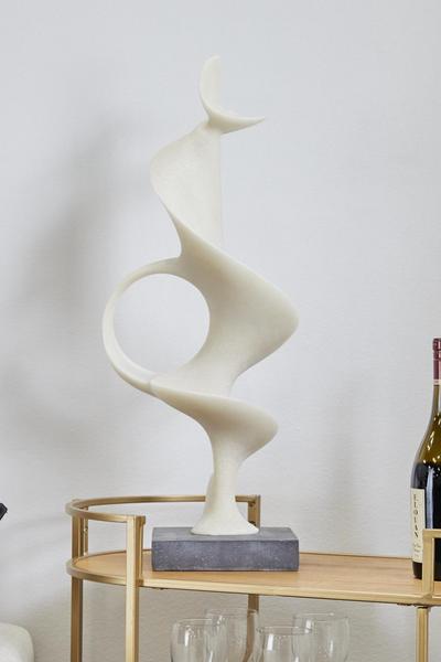 White Polystone Abstract Decorative