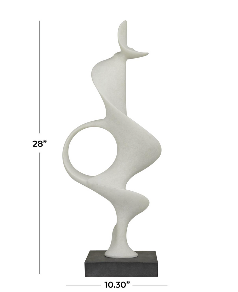 White Polystone Abstract Decorative