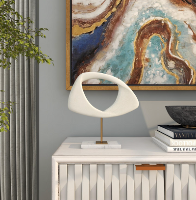 Decorative Sculpture White Polystone