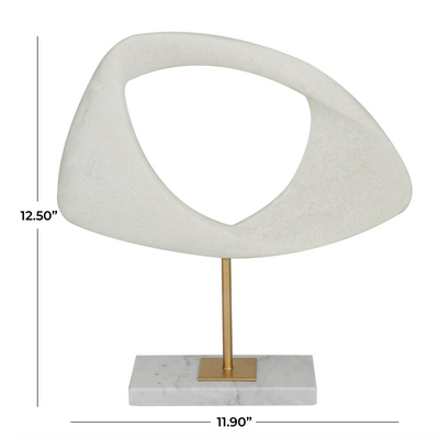 Decorative Sculpture White Polystone